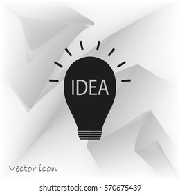 Vector light bulb icon with concept of idea
