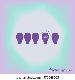 Vector light bulb icon with concept of idea