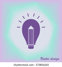 Vector light bulb icon with concept of idea