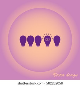 Vector light bulb icon with concept of idea