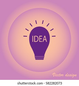 Vector light bulb icon with concept of idea