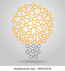 Vector light bulb icon with concept of idea
