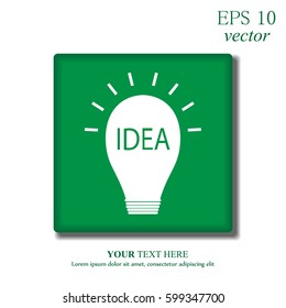 Vector light bulb icon with concept of idea