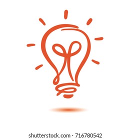 Vector light bulb icon with concept of idea