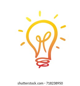 Vector light bulb icon with concept of idea