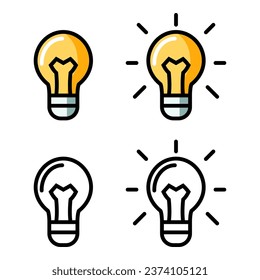 vector light bulb icon design - simple flat design vector