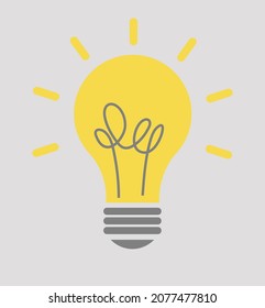 Vector light bulb icon. Flat design for business financial marketing advertisement advertisement web concept cartoon illustration.