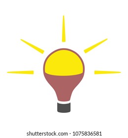 Vector Light Bulb Icon - Idea Concept, Energy Power Symbol