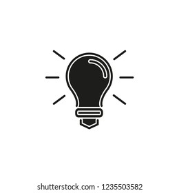 vector light bulb icon - idea concept, energy power symbol
