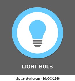 Vector Light Bulb Icon - Idea Concept, Energy Power Symbol