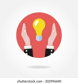 Vector light bulb icon. Idea concept.