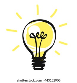 Vector light bulb icon, idea concept.