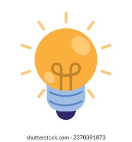Vector light bulb icon illustration incandescent or fluorescent energy saving light bulb.