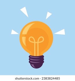 Vector light bulb icon illustration incandescent or fluorescent energy saving light bulb.