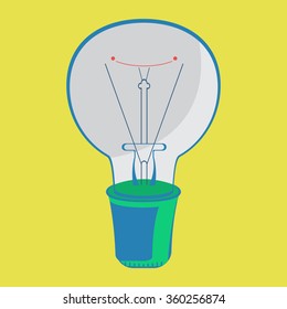 Vector Light Bulb Icon. Illustration, Vector