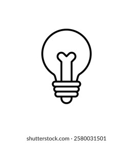 Vector of light bulb Icon. Light bulb Logo. Isolated on White Background.