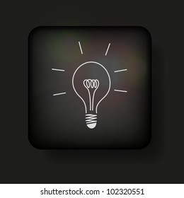 Vector light bulb icon on black. Eps10