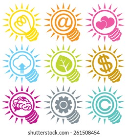 Vector light bulb Icons