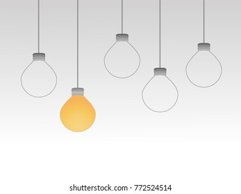 Vector light bulb icons. Concept of creativity and idea.