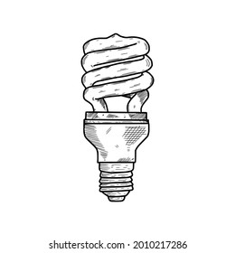 Vector light bulb icons with doodle hand drawn symbol illustration
