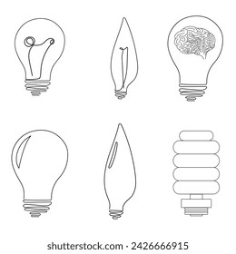 vector light bulb icons on white background