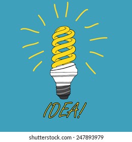 Vector light bulb. Idea concept.