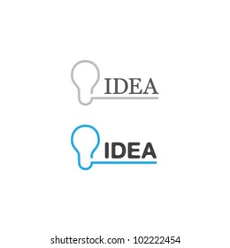 Vector Light Bulb Idea Title Set