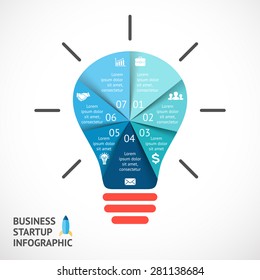 Vector Light Bulb Infographic Template Circle Stock Vector (Royalty ...