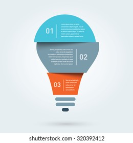 Vector Light Bulb Infographic. Three Options.