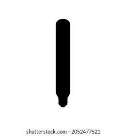 bombilla vectorial aislada sobre fondo blanco. silueta aislada de bombilla.