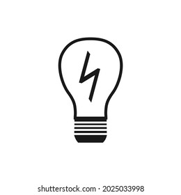 vector light bulb and lightning sign in it
