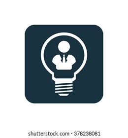 Vector light bulb man Icon