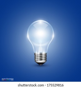 Vector light bulb on background