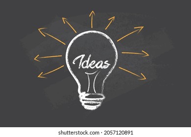 vector light bulb on blackboard, an idea concept