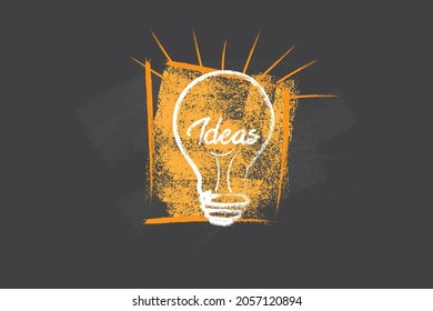 vector light bulb on blackboard, an idea concept