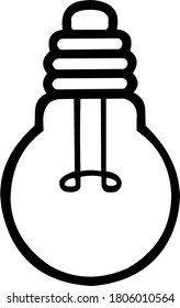 Icono de contorno de la bombilla del vector, aislado en fondo blanco. Signos de ideas, soluciones, conceptos de pensamiento. Iluminación de luz eléctrica. Eléctrico, brillante. Estilos planos de moda para el diseño gráfico, sitio web, 