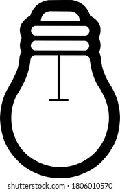 Vector light bulb outline icon, isolated on white background. Signs of ideas, solutions, thinking concepts. Lighting Electric light. Electric, shining. Trendy Flat Styles for graphic design, Website, 