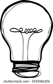 vector light bulb pictured in line
