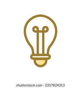 Vector light bulb symbol icon on white background.