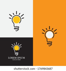 Vector light bulb symbol logo template vector design