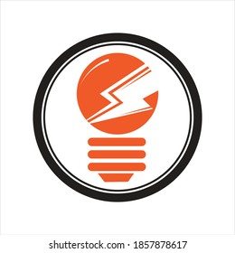 Modelo de logotipo de la bombilla del vector diseño vectorial