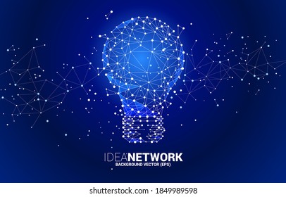 Vector light bulb from Wireframe polygonal lines Connect dot Geometric sphere . Concept of business idea and creativity.