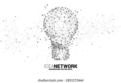 Vector light bulb from Wireframe polygonal lines Connect dot Geometric sphere isolated on white background. Concept of business idea and creativity.