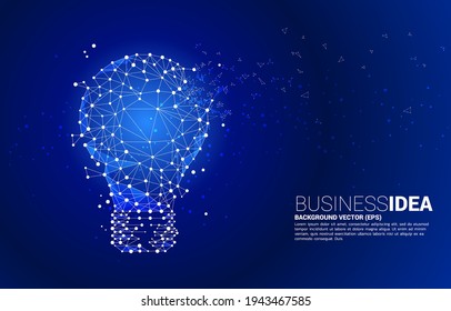 Vector light bulb from Wireframe polygonal lines Connect dot Geometric sphere isolated. Concept of business plan and creative idea..