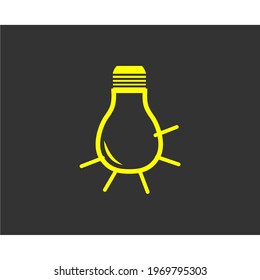 vector light bulb yellow color facing down