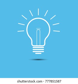 Vector of  light bulbs with glowing one. Idea and creativity concept with light bulbs.