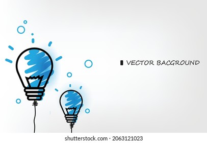 Bombillas vectoriales en azul para fondo blanco.concepto de fondo de pantalla.