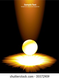 Vector light burst with crystal ball