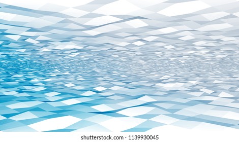 Vector light colored low-poly, polygonal background for web. Digital illustration. 3D design template.  Pastel blue color. Abstract fond. Horison. 