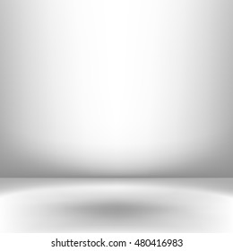 Vector light coloured abstract illustration background of gradient wall and flat floor in empty spacious room interior. No transparency. EPS 8.